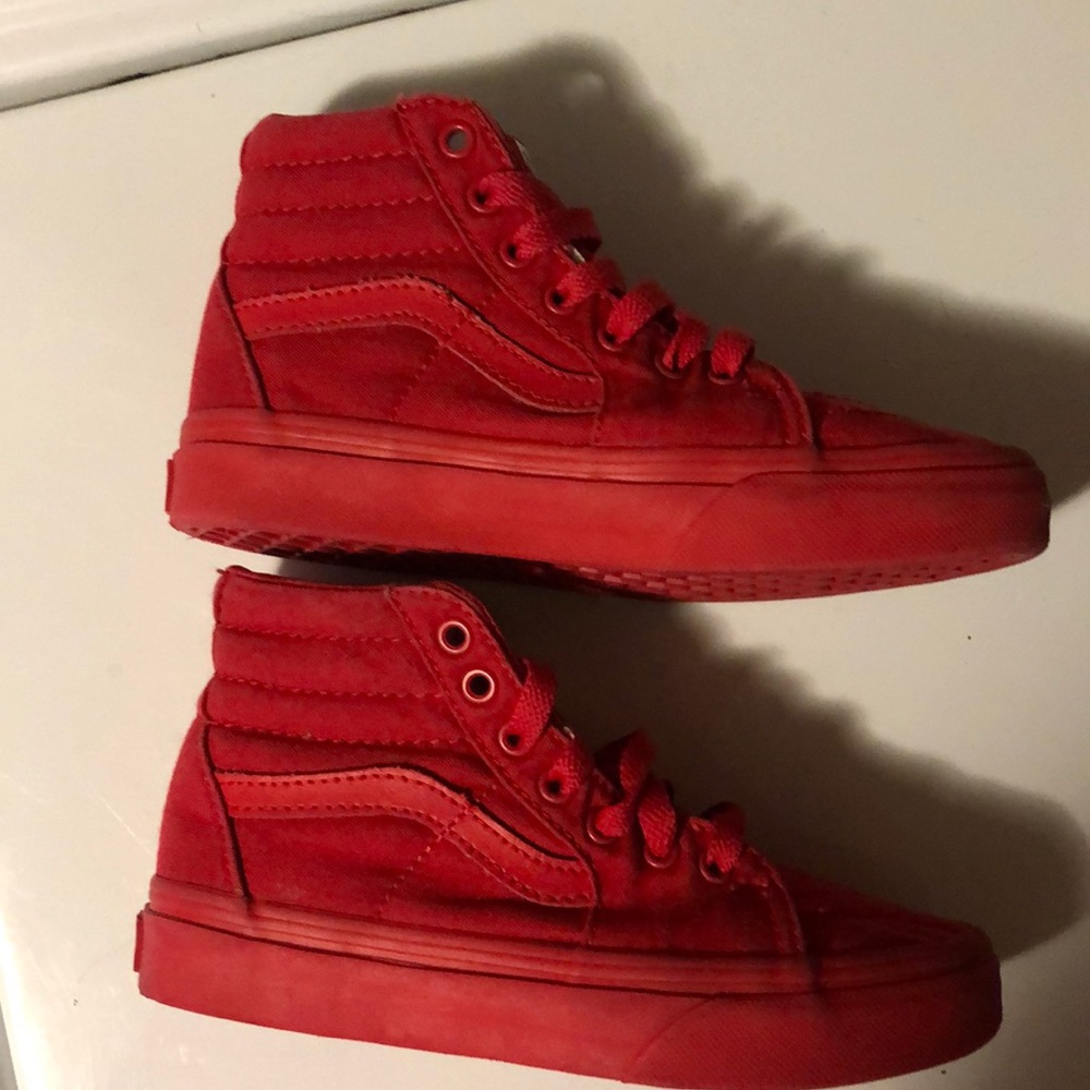 Red on red vans little boys size 1